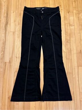 Torrid Sky High A-Line Flare Jeans Black with Contrast Stitching Super Soft